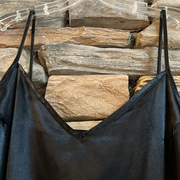 EXPRESS Black Satin Slip Dress Size L/XL - Picture 4 of 5